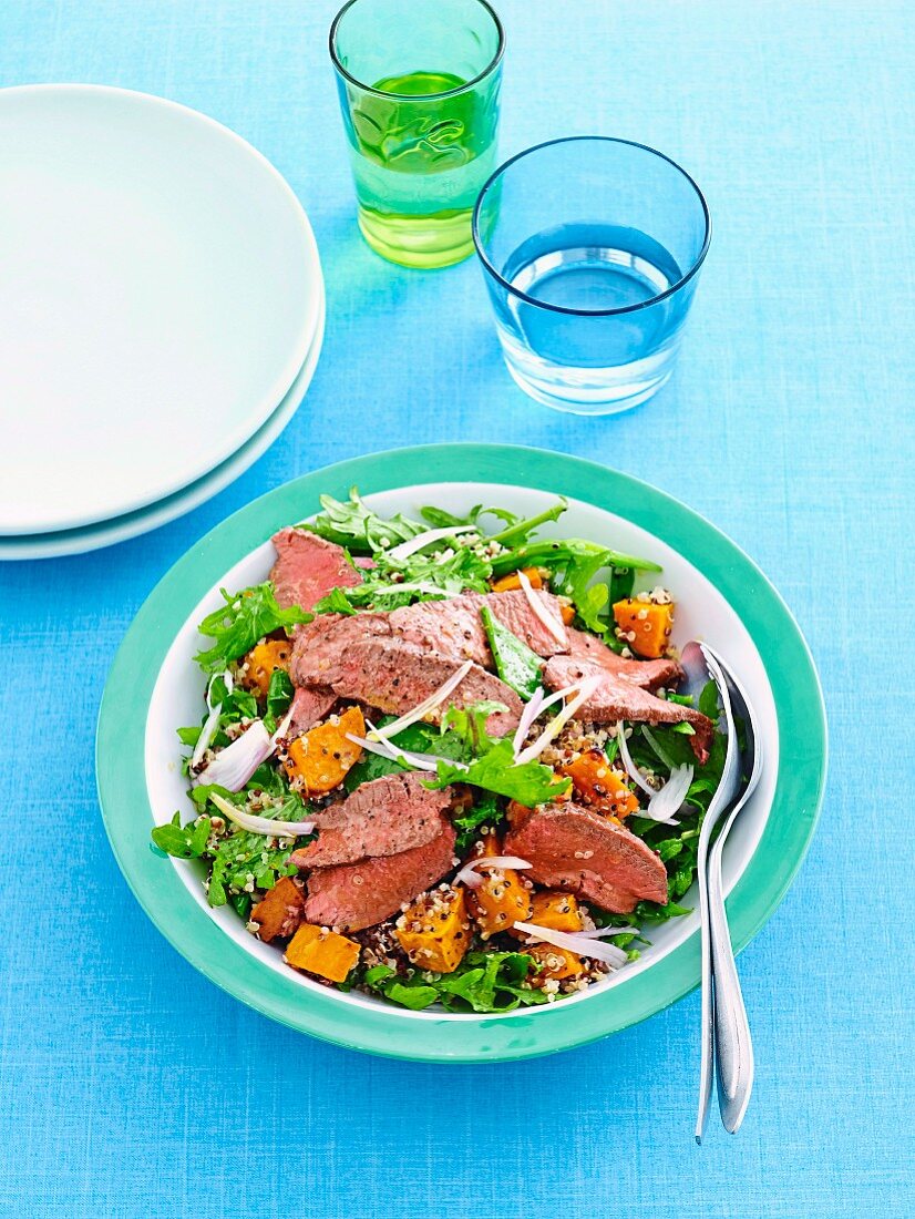 Lamb, kumara and kale salad