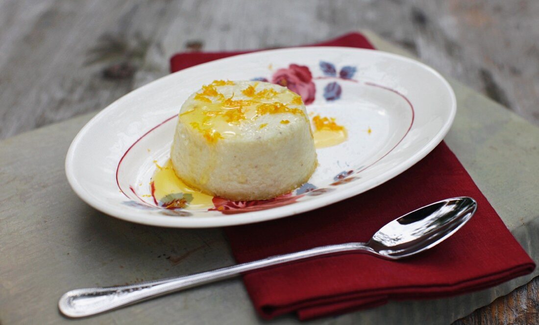 Jerusalem artichoke flan with orange oil