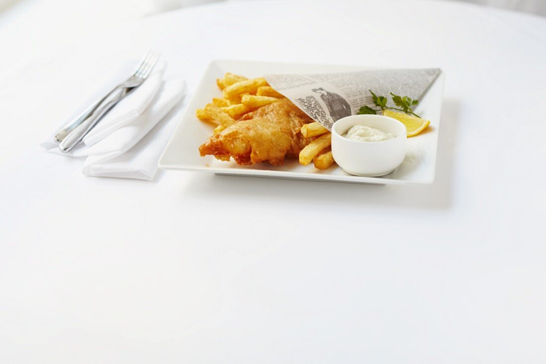 Fish & Chips in Zeitungspapier