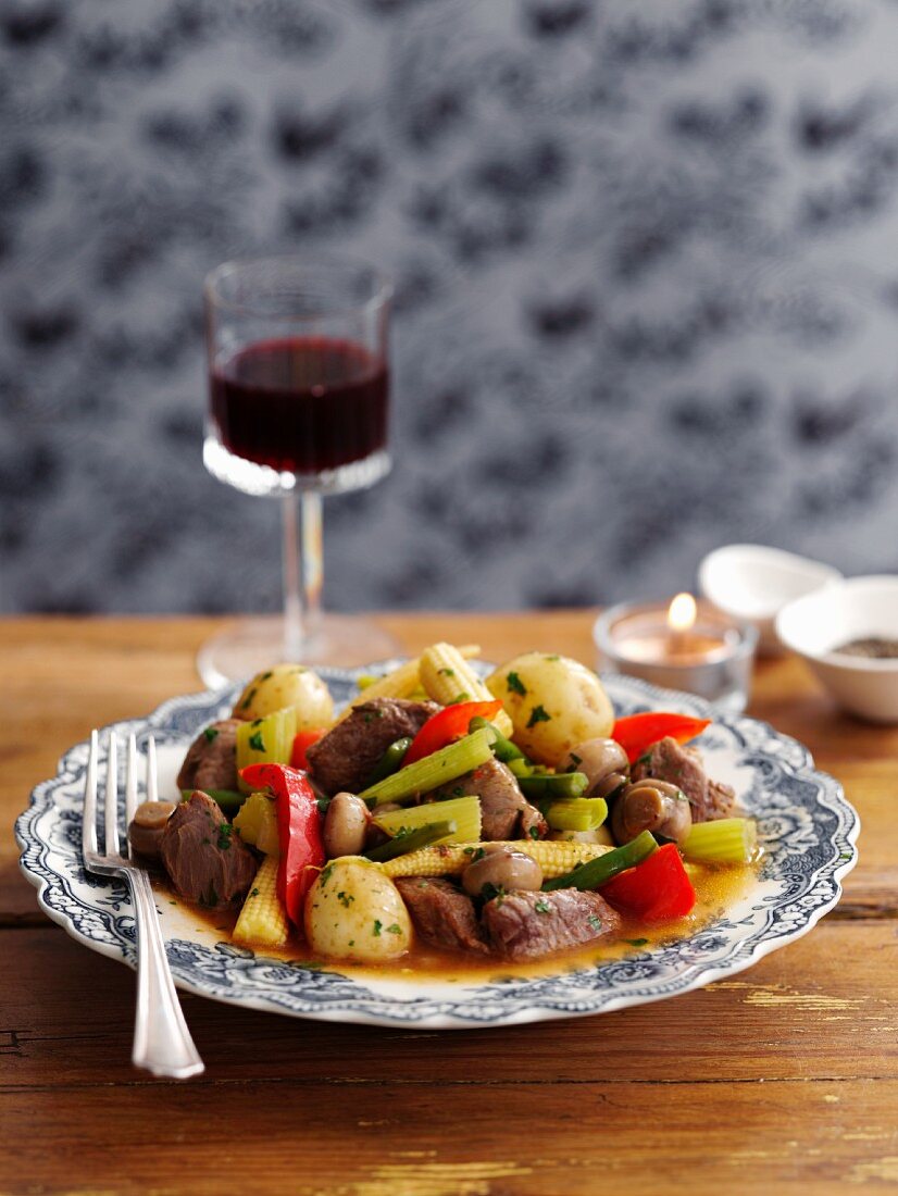 Lamb ragout with spring vegetables