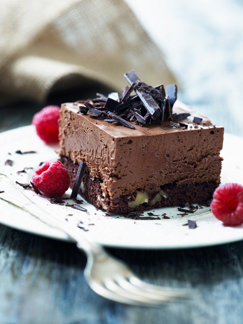 Schokoschnitte mit Himbeeren