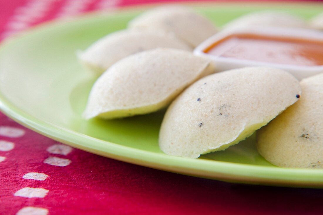 Idli – steamed lentil and rice cakes from India