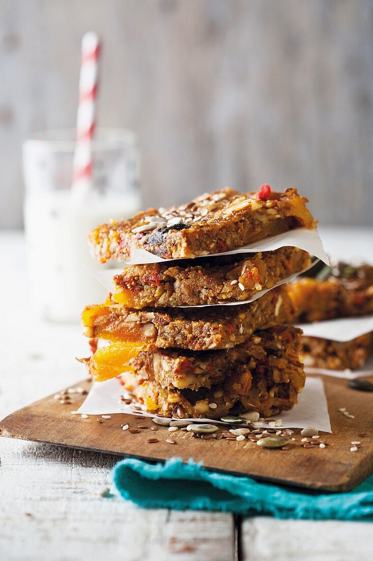 Homemade fruit and nut flapjacks