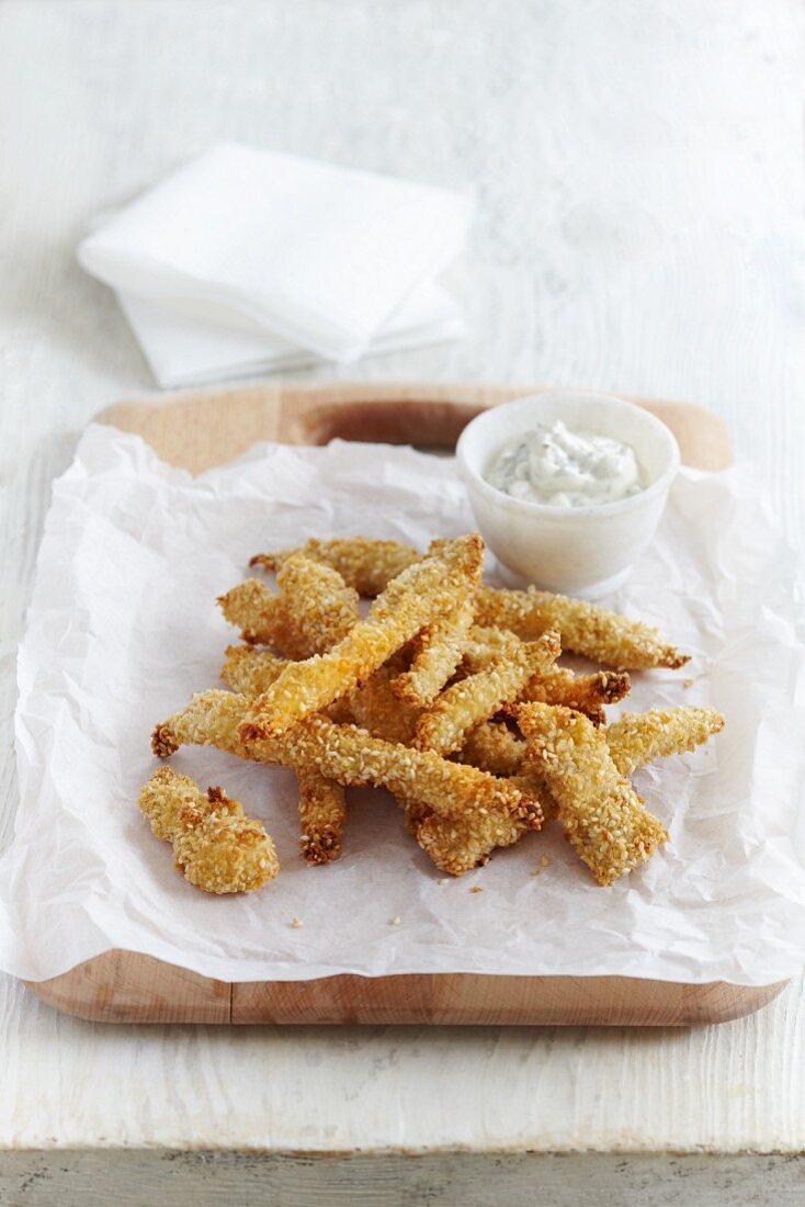 Gebackener Sesam-Fisch mit Sauce Tartare