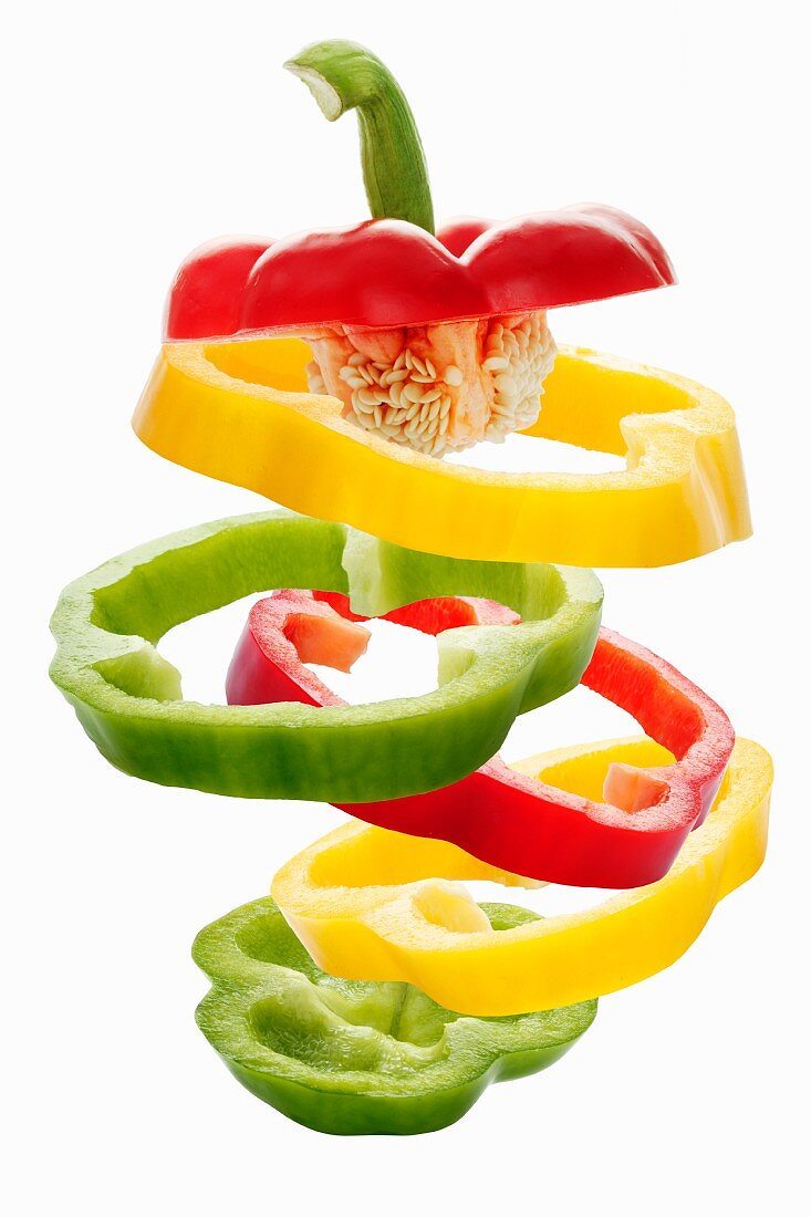 Colourful pepper rings
