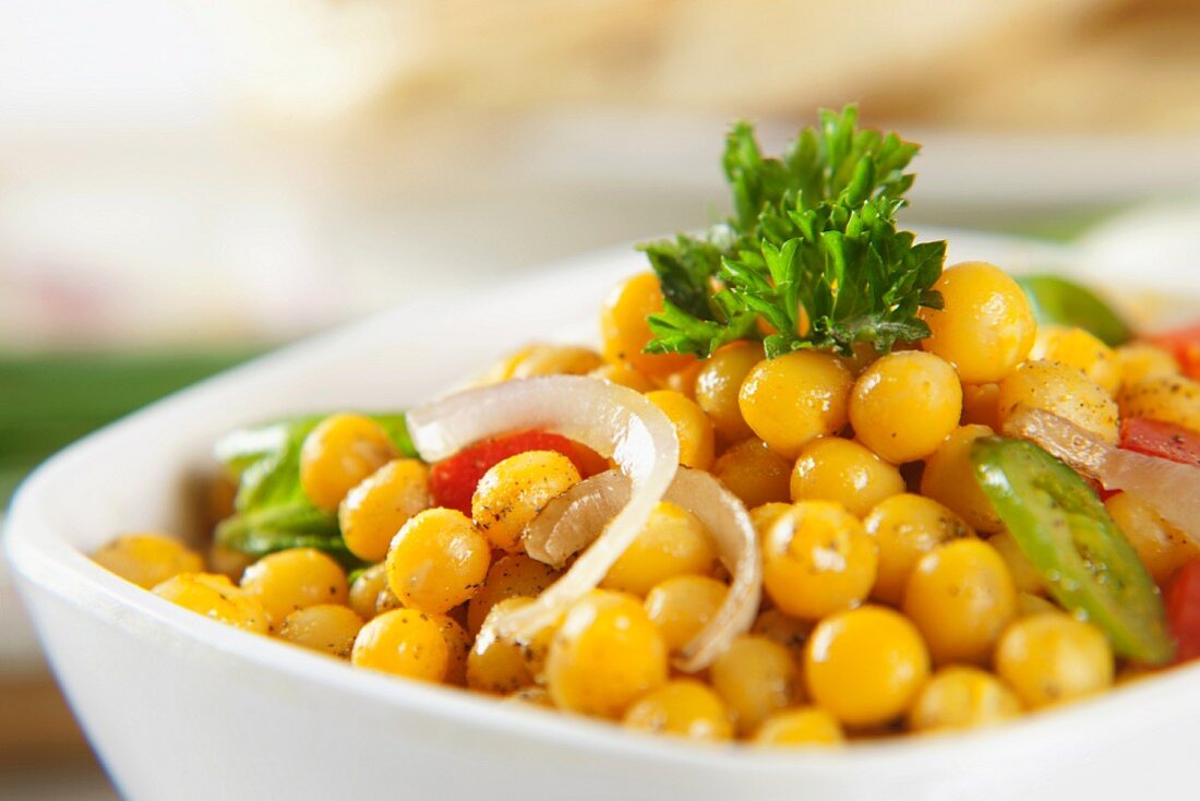 An Indian snack in a bowl