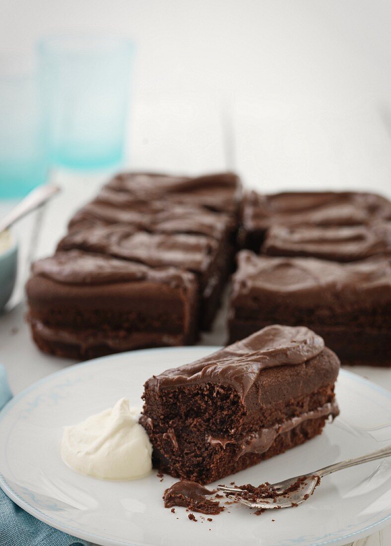 Chocolate cake for afternoon tea