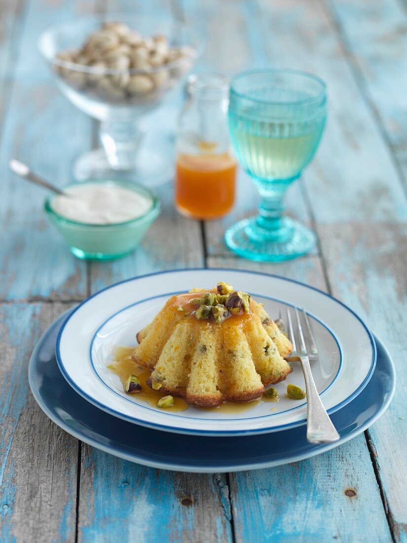 Orangen-Pistazien-Küchlein mit Sirup