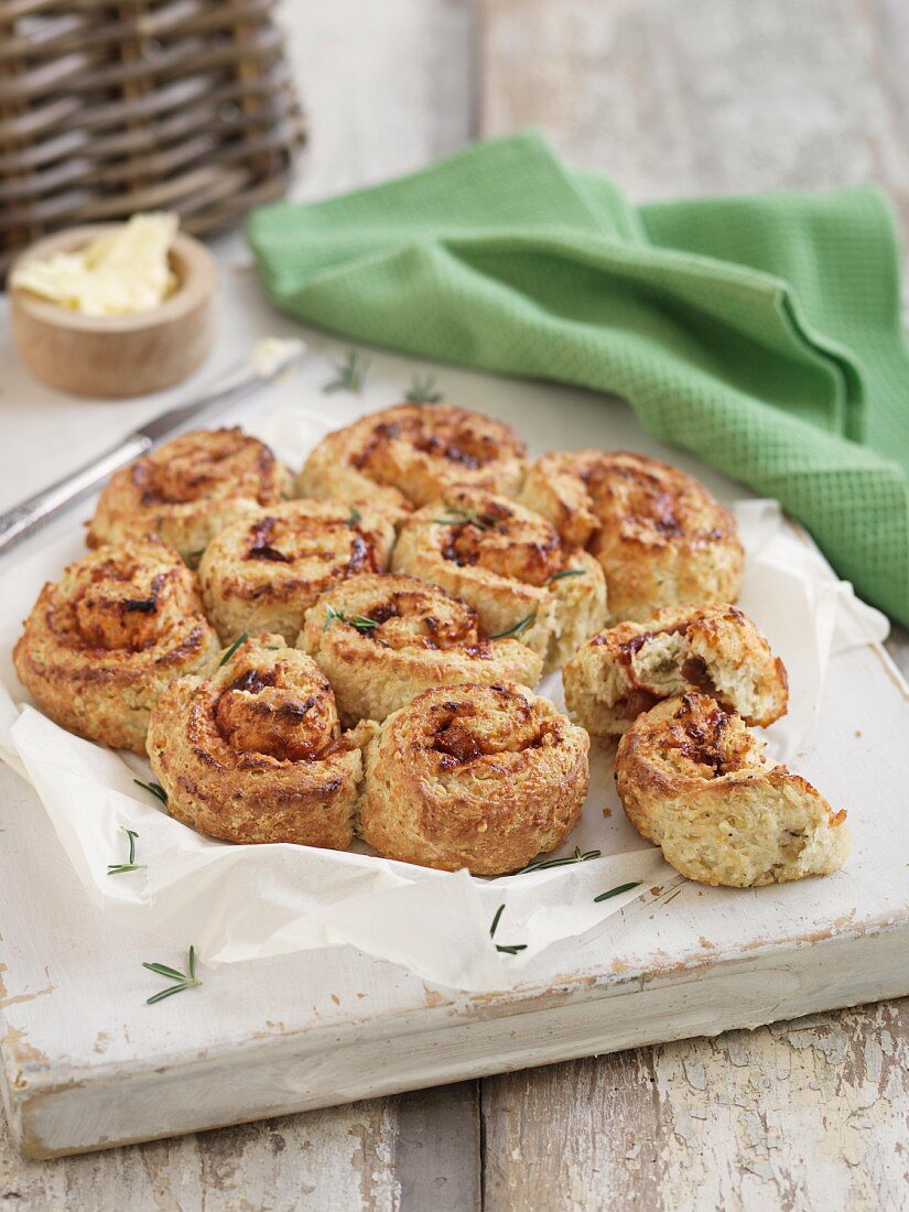 Scone spirals with rosemary