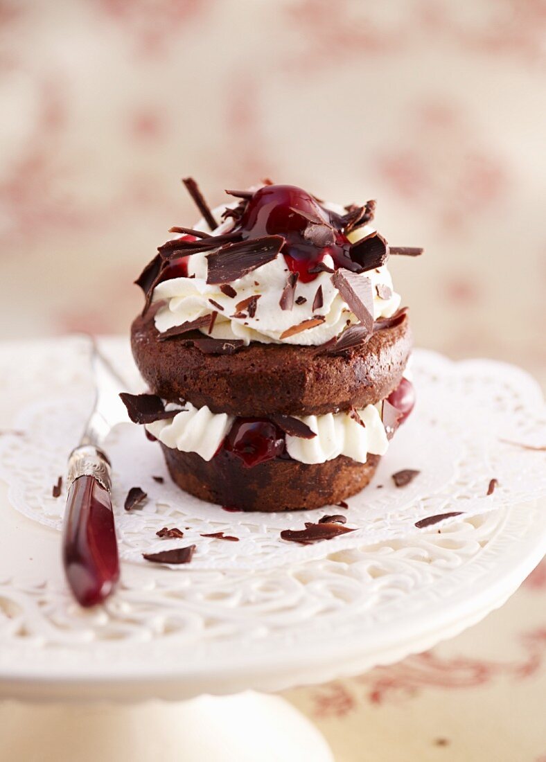 A Black Forest Gateau cupcake