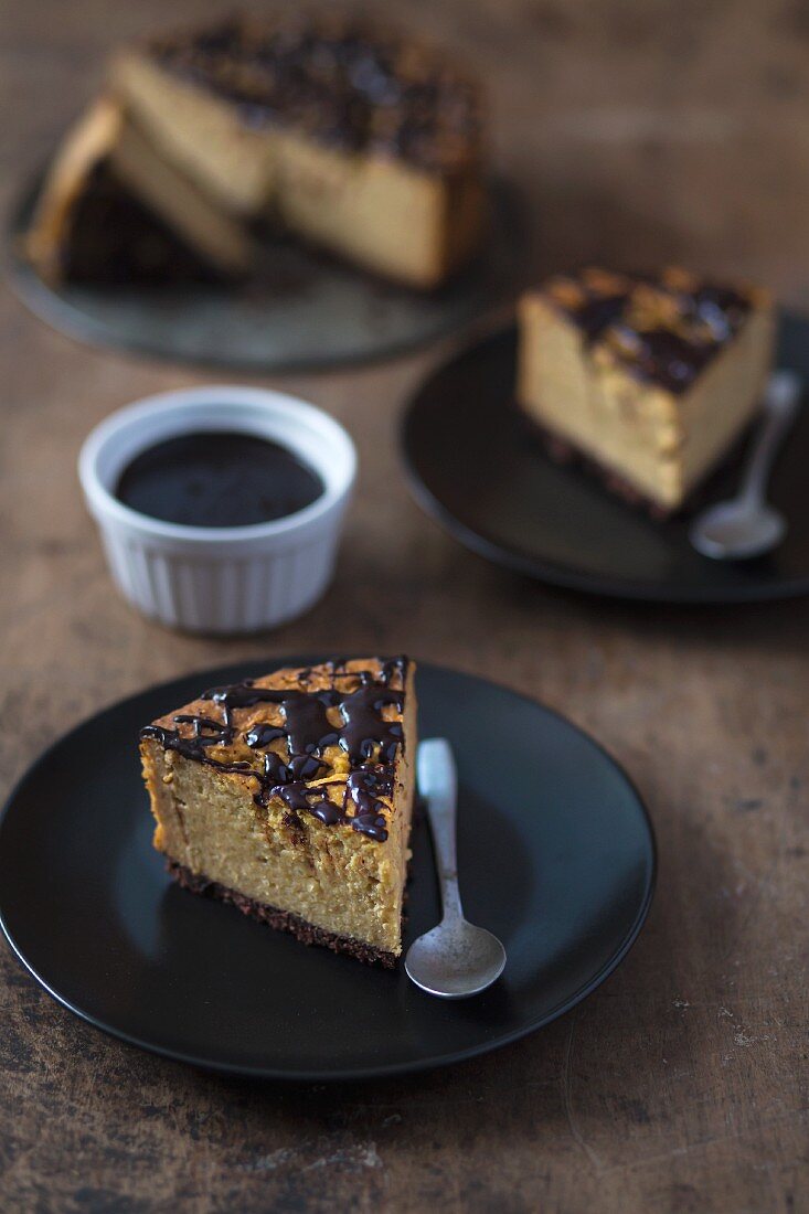 Lactose-free millet cake with a cocoa ganache