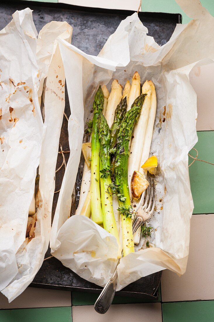 Spargel en papillote