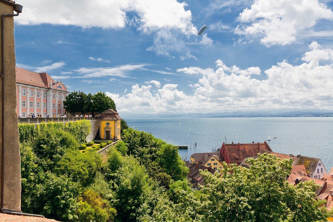 A view from the Droste-Hülshoff apartment of the terraces of the New Palace, Meersburg, Lake Constance