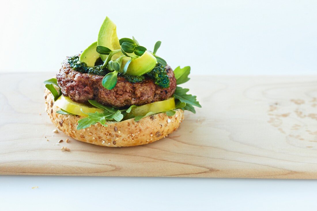 Avacado burger with mint chutney