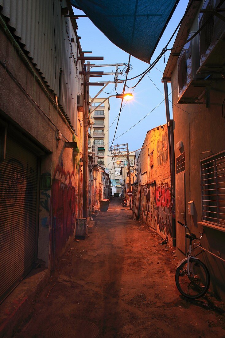 A rear courtyard in the popular Florentin quarter, Tel Aviv