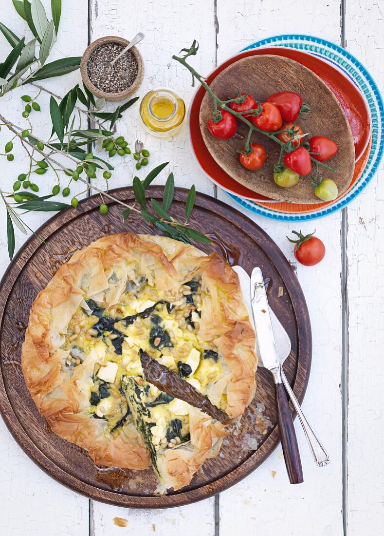 Spinach and feta cheese pie
