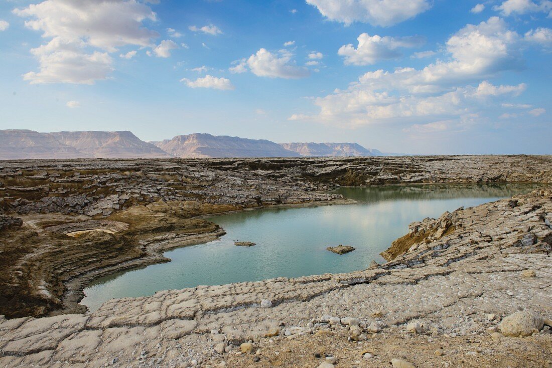Salty lakes by the Dead Sea