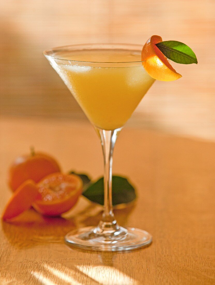 A tangerine martini