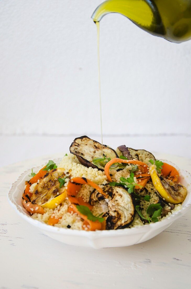 Couscous with fried vegetables