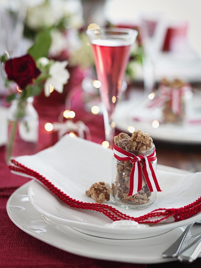 Snacks and champagne for Christmas