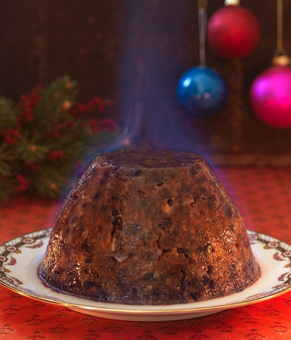 Flambierter Christmas Pudding (England)