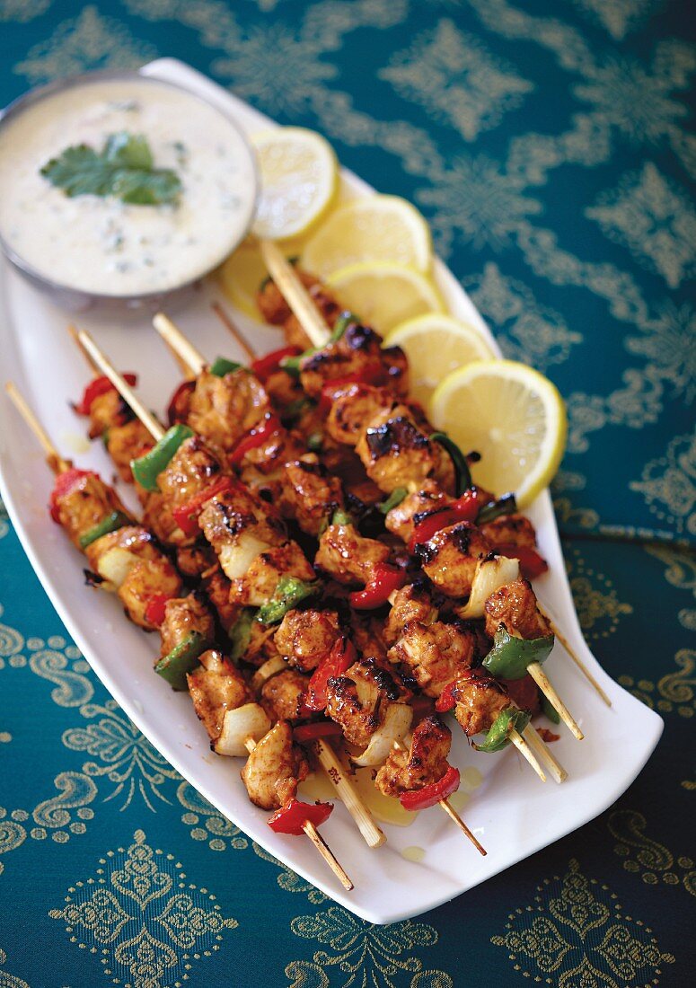 Grilled chicken skewers