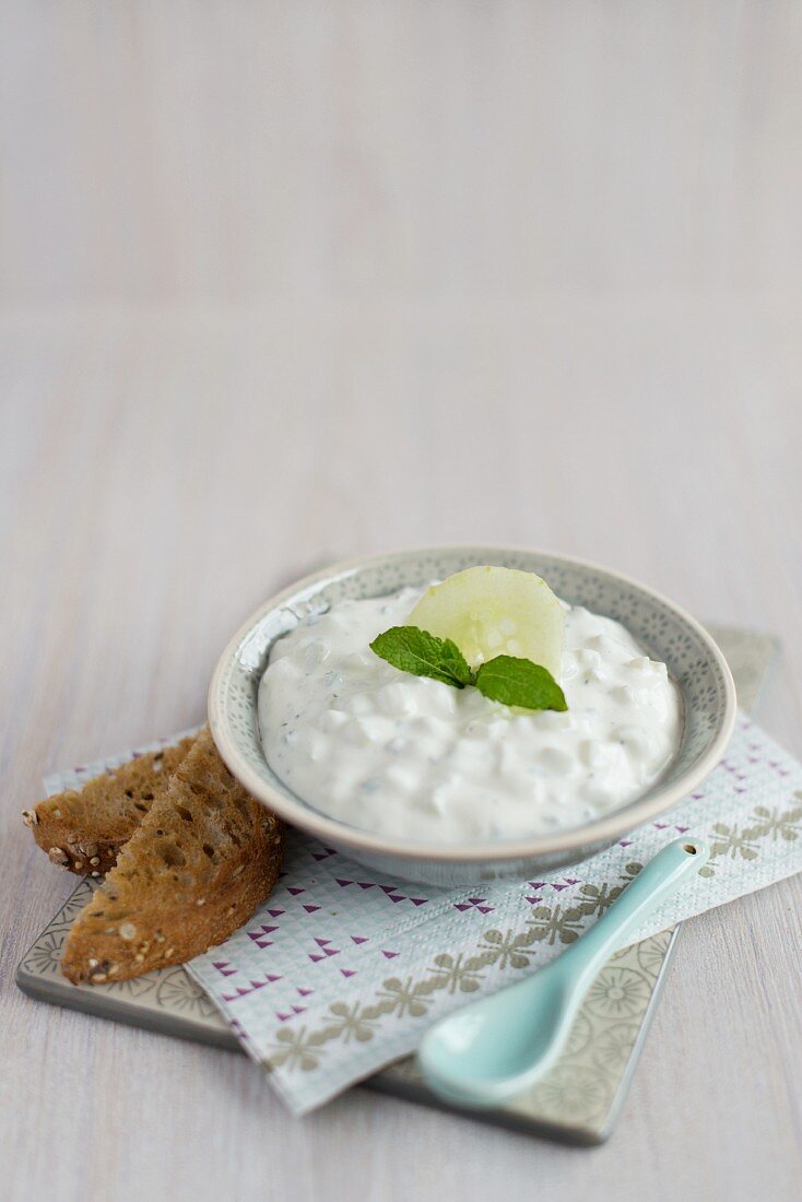 Tzatziki and grilled bread