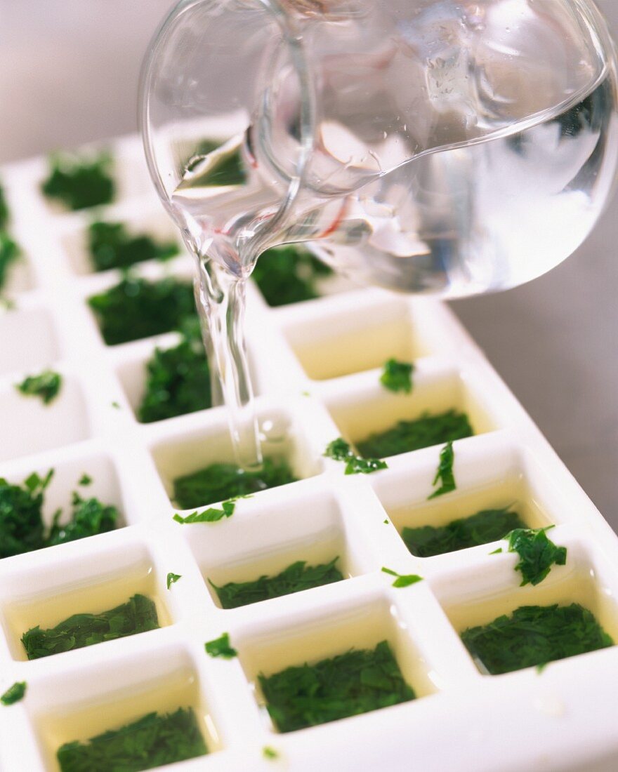 Herb ice cubes