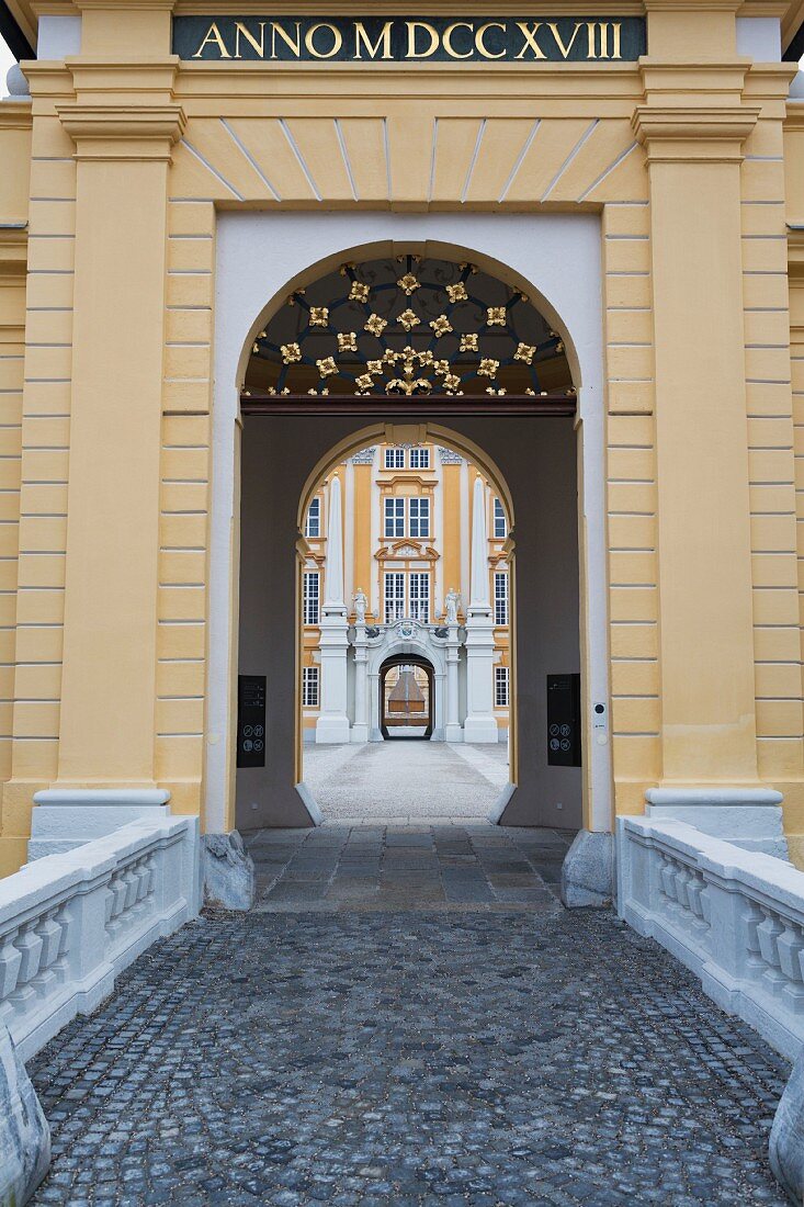 The main entrance of the Melk abbey, Austria