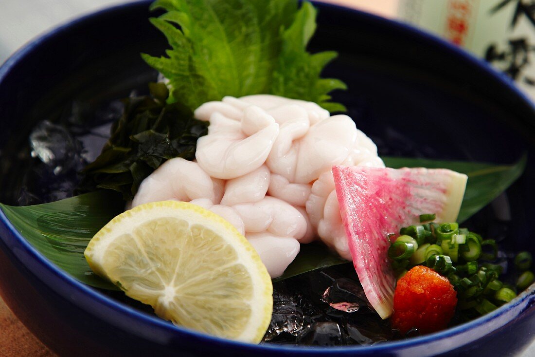 Sashimi with cod (Japan)