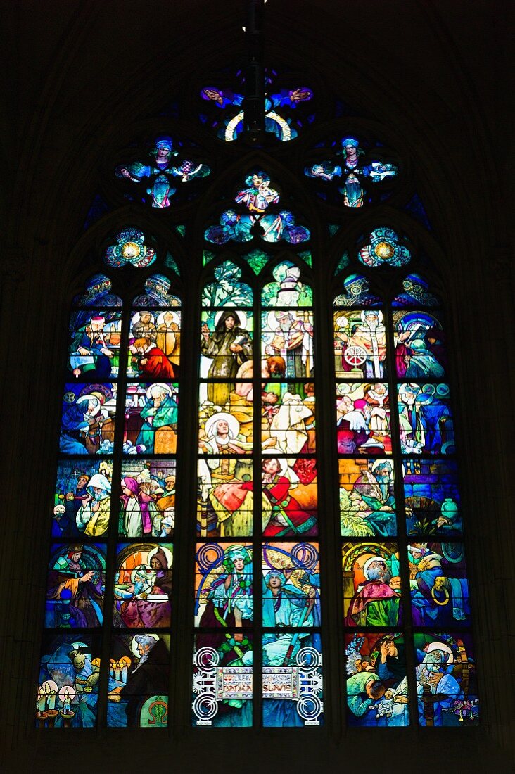 A window in St. Vitus Cathedral, Prague