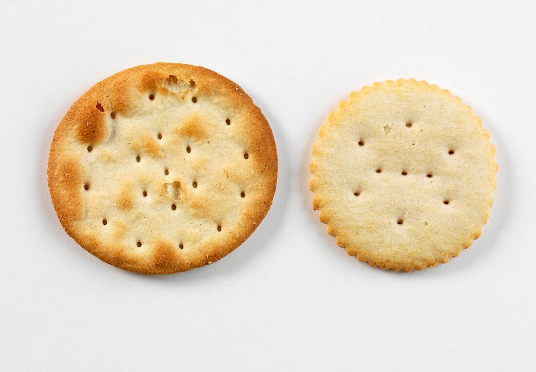 Two savoury cheese biscuits