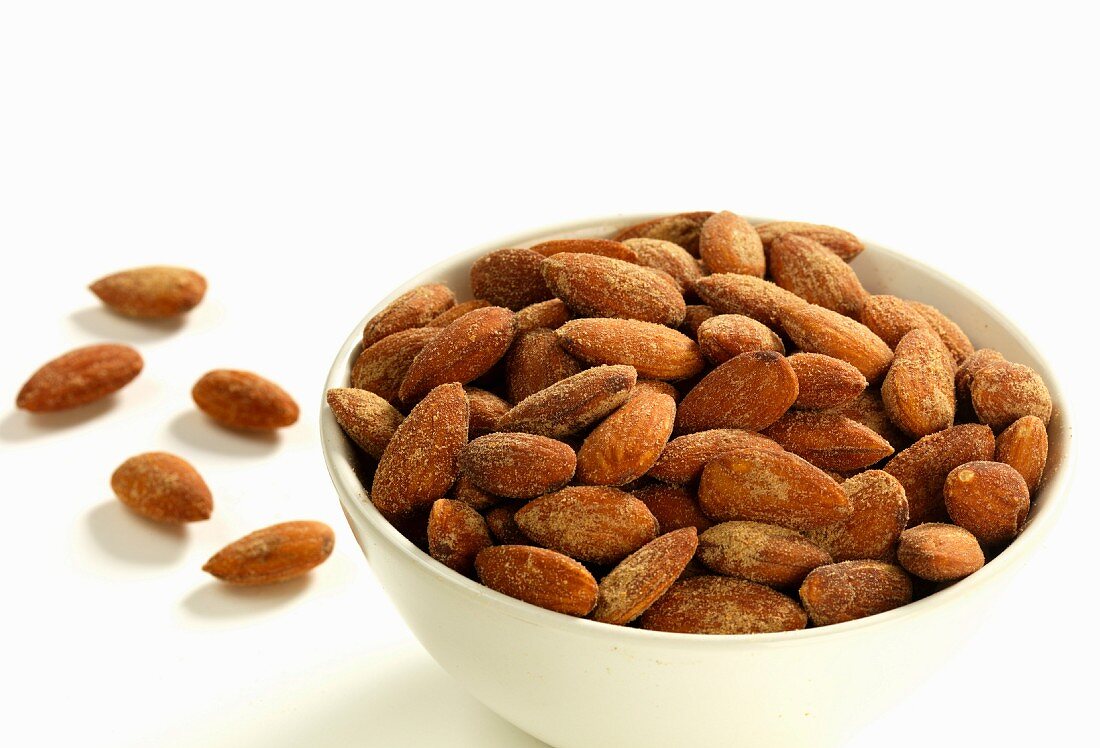 A bowl of sweet roasted almonds