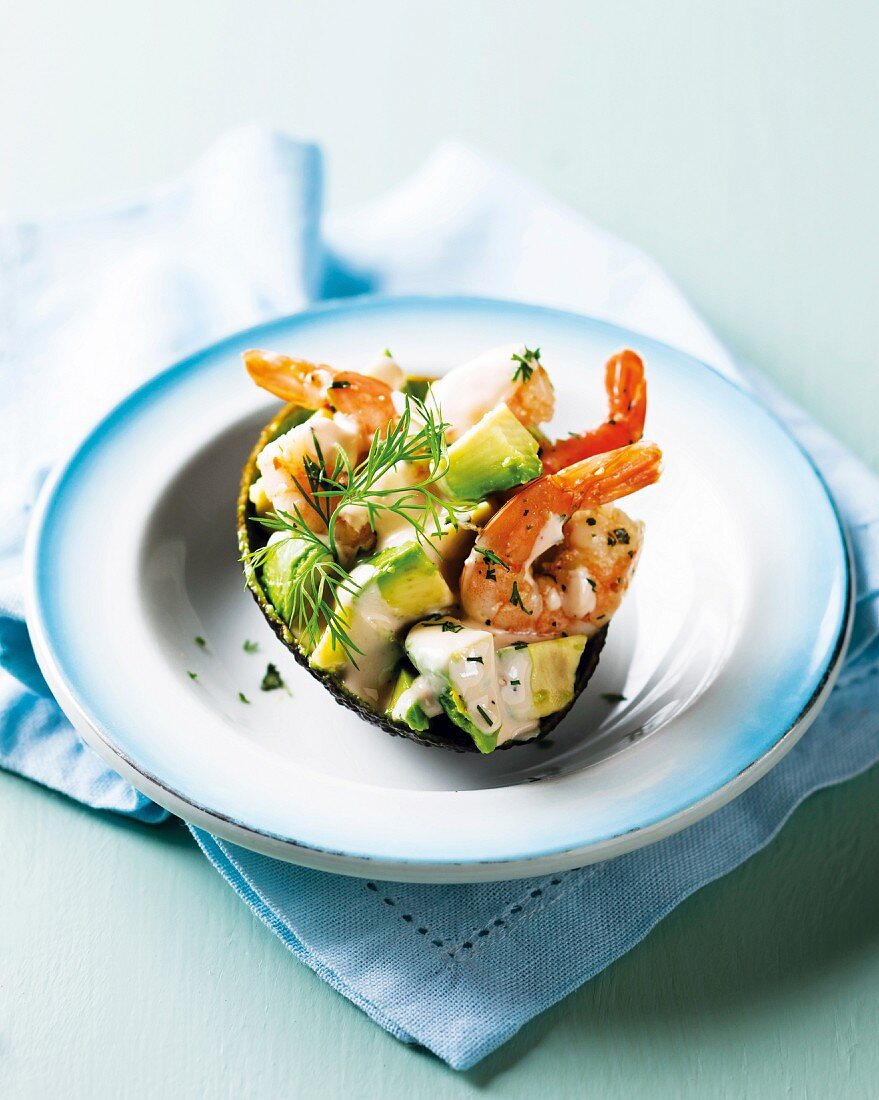 Avocado and prawn salad