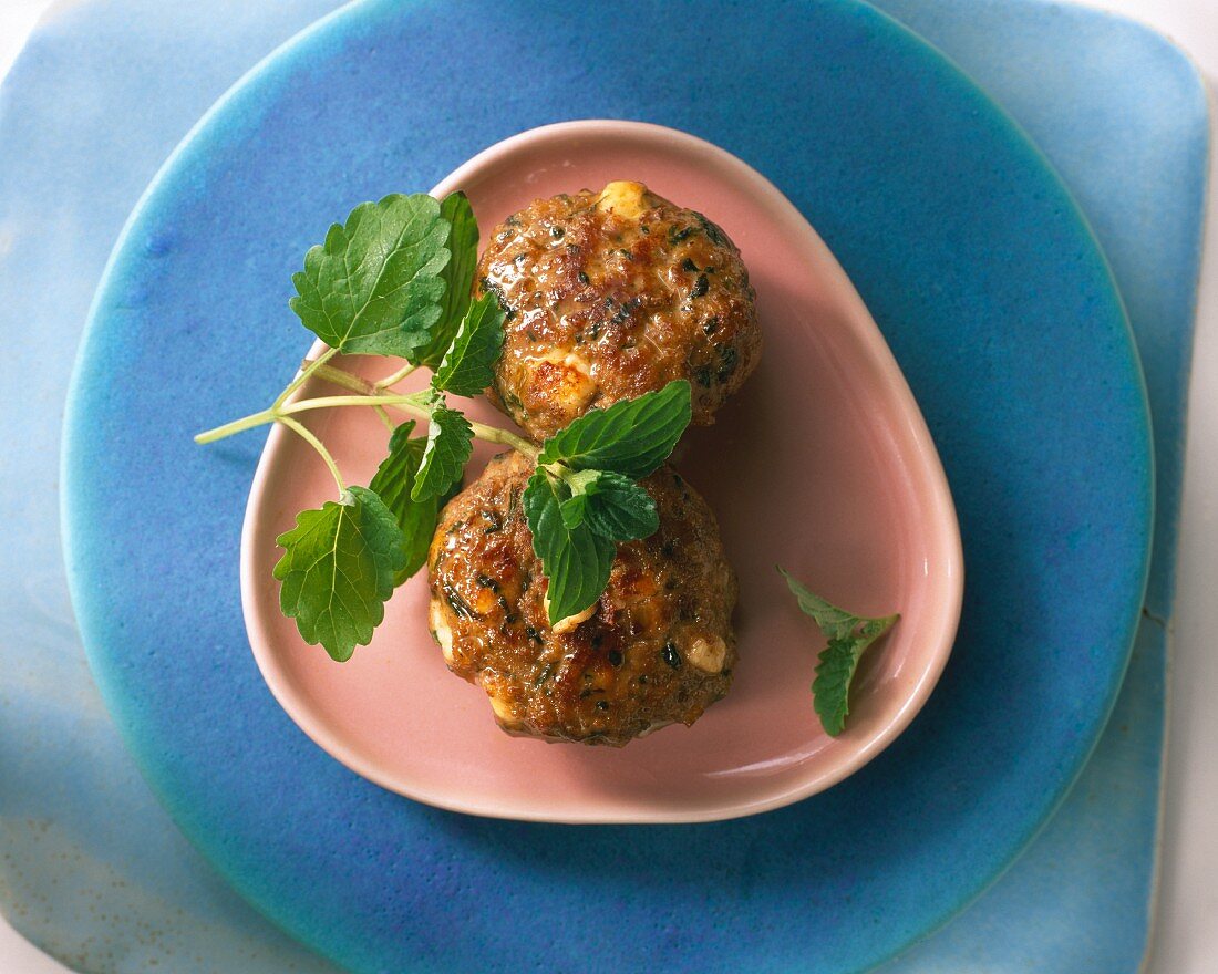 Meatballs with mint and feta cheese