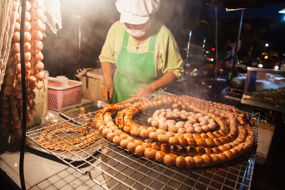 Food being made in a cookshop (Asia)