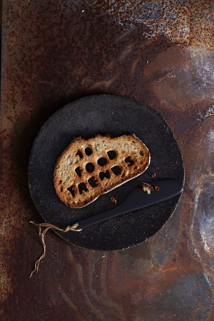 Grilled bread with letter cut out (10 Food Trends)