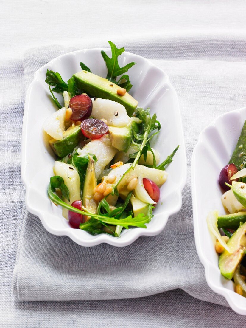 Auberginen-Birnen-Salat mit Rucola