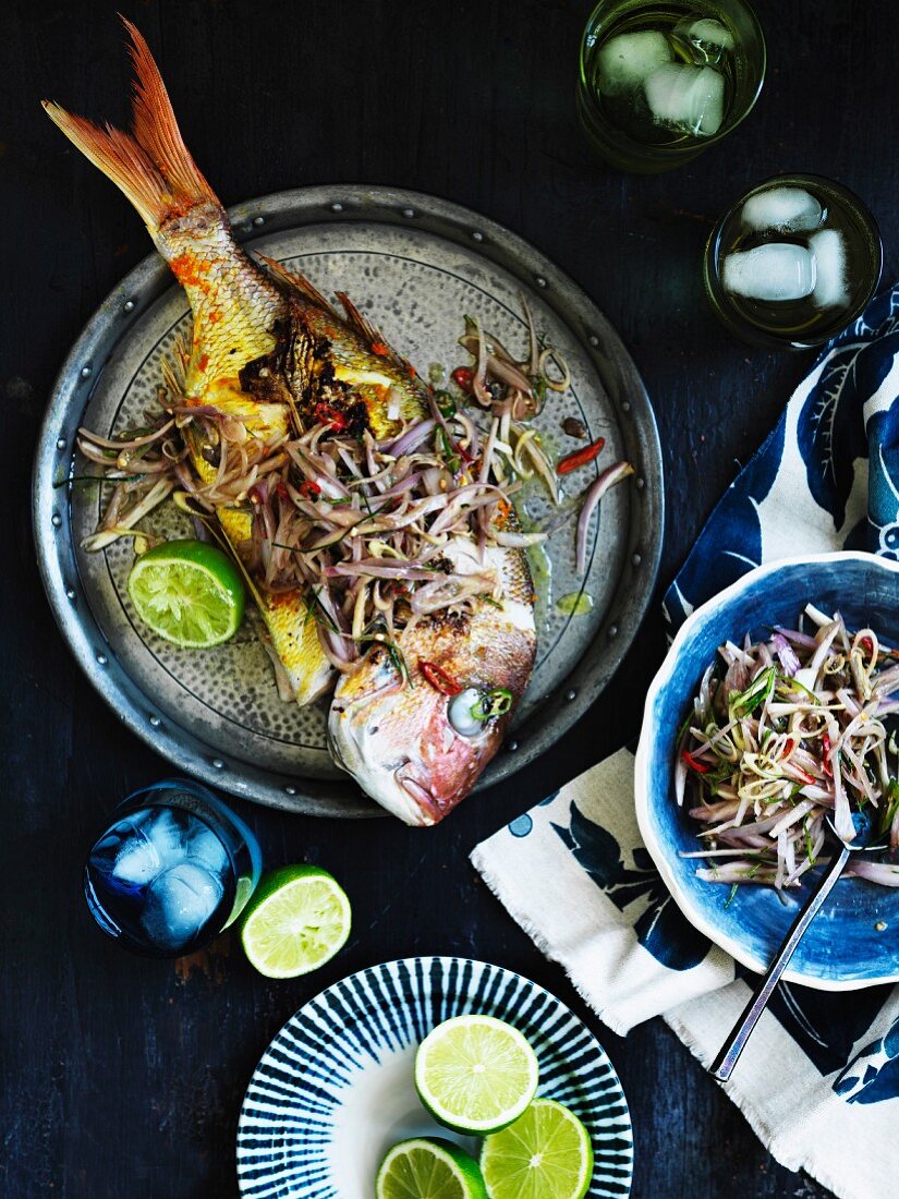 Barbecued turmeric snapper with sambal matah