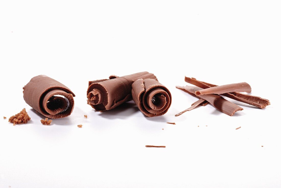 Various chocolate curls