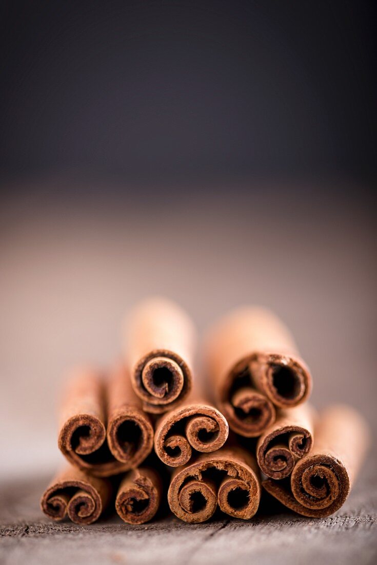 A stack of cinnamon sticks