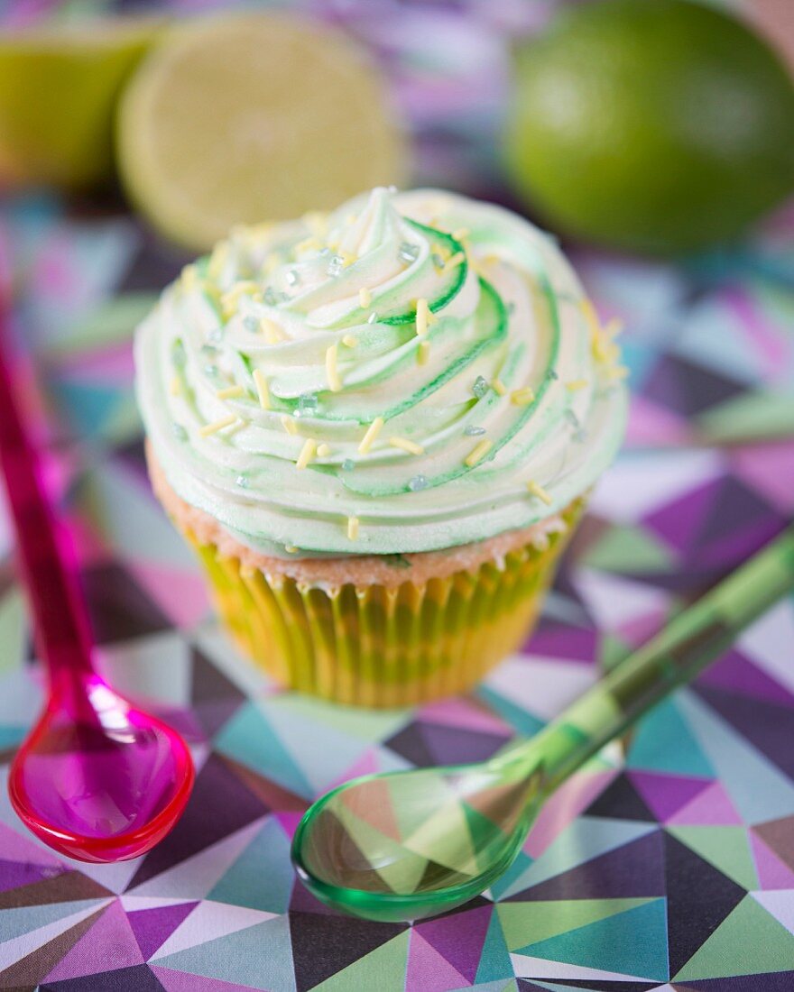 A key lime cupcake