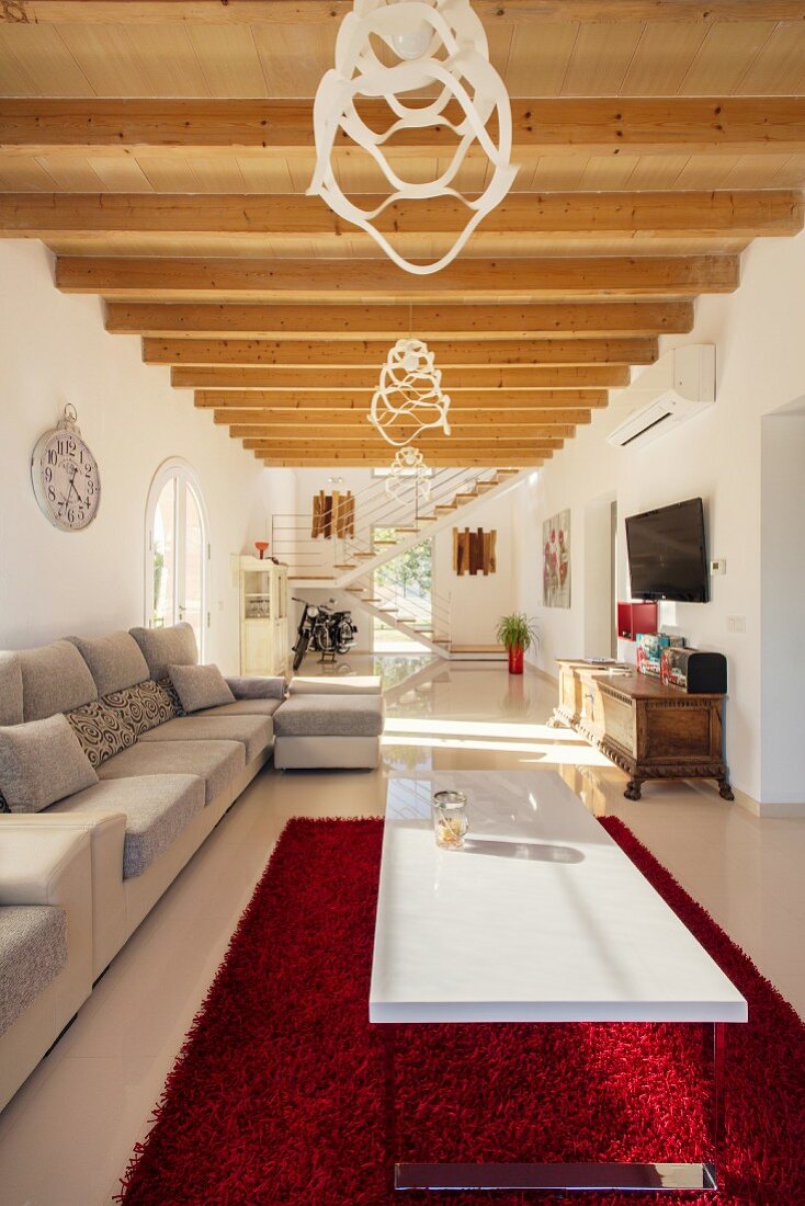 The living room of the finca Villa Emmy, Majorca
