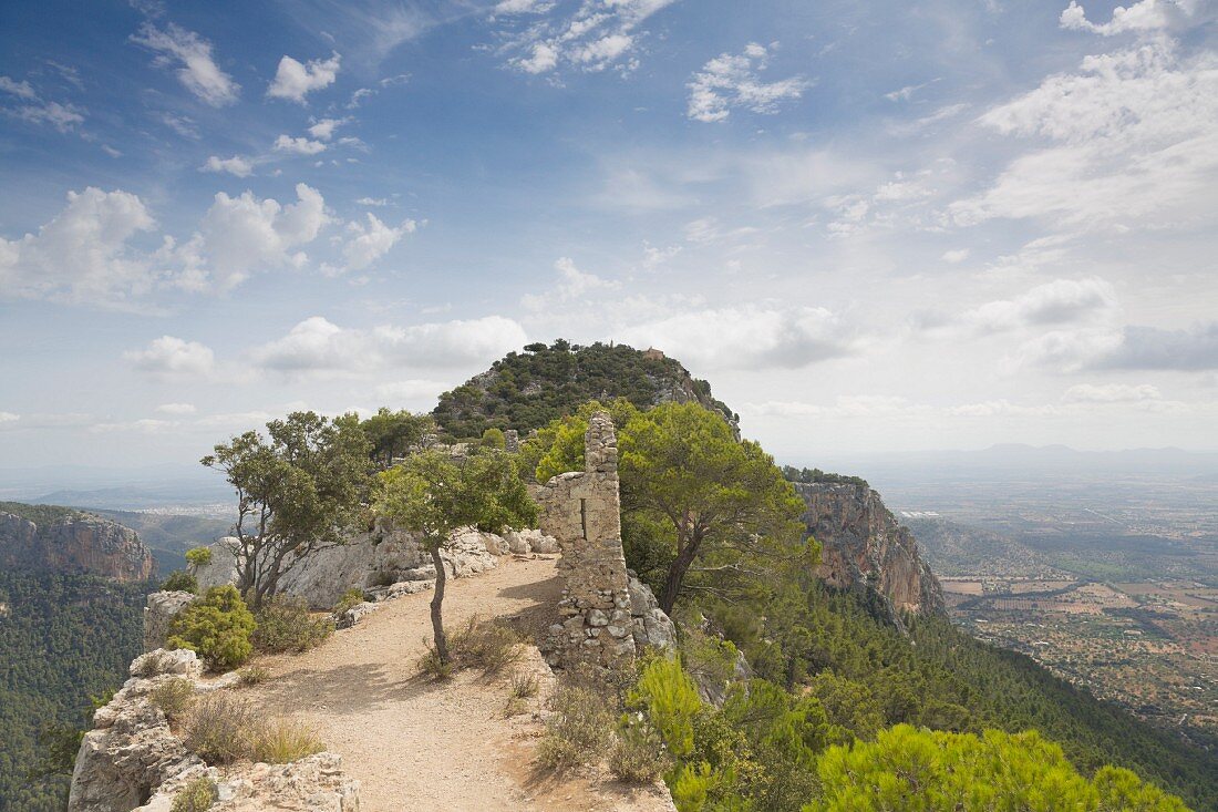 Castell D'Alaró in the Tramuntana Mountains, Majorca