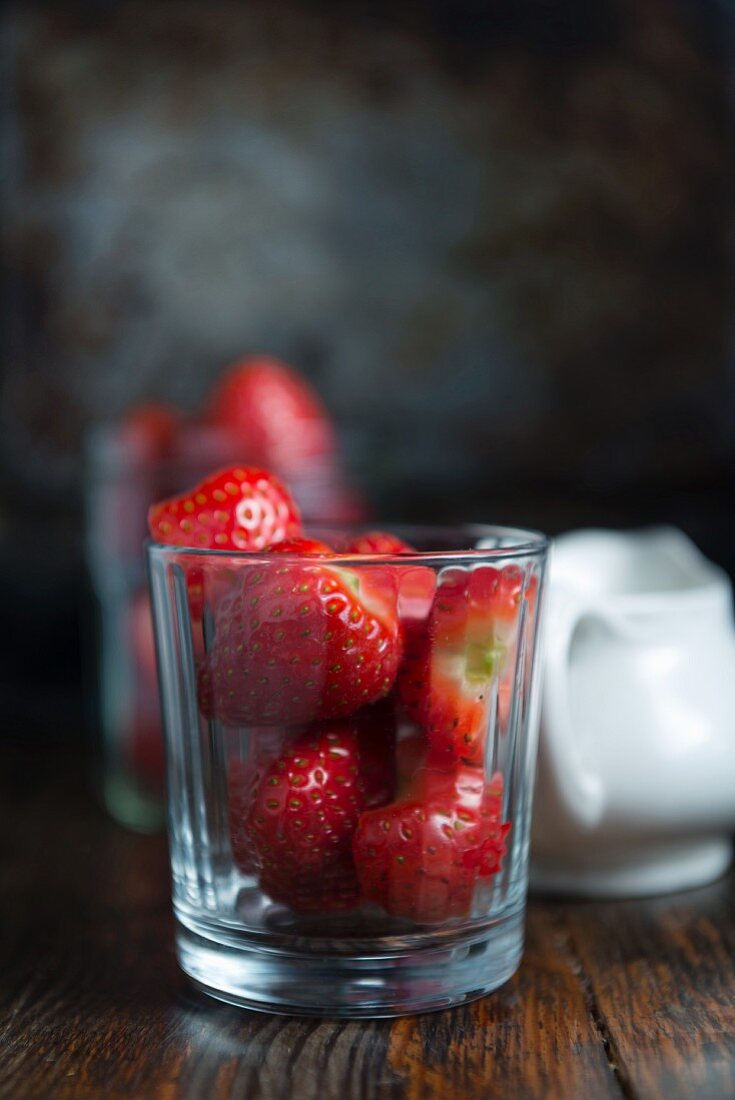 Frische Erdbeeren im Glas