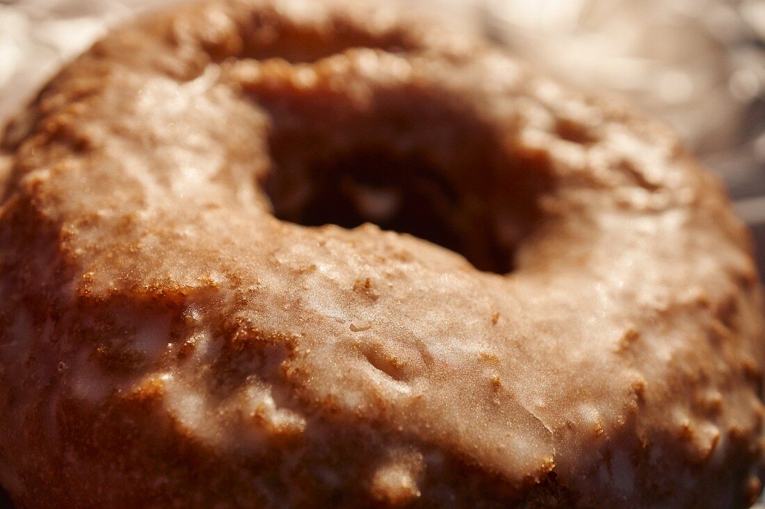 A glazed doughnut (close-up)