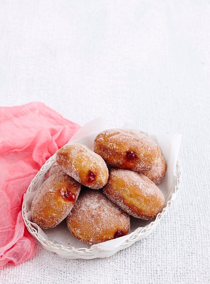 Doughnuts with raspberry jam