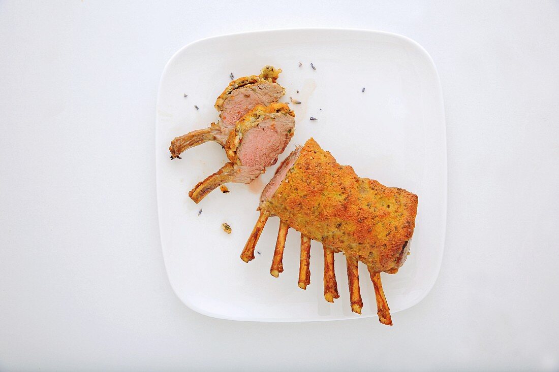 Rack of lamb with a spiced lavender crust