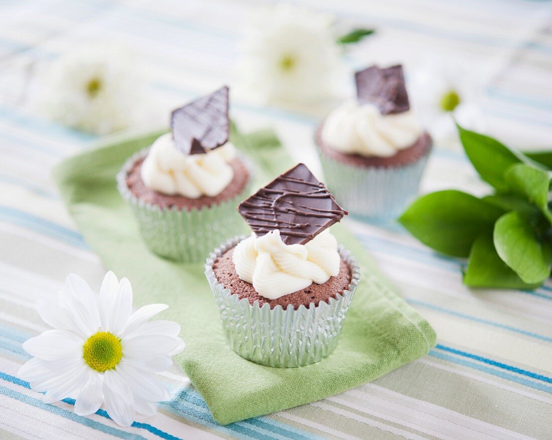 Mint chocolate cupcakes
