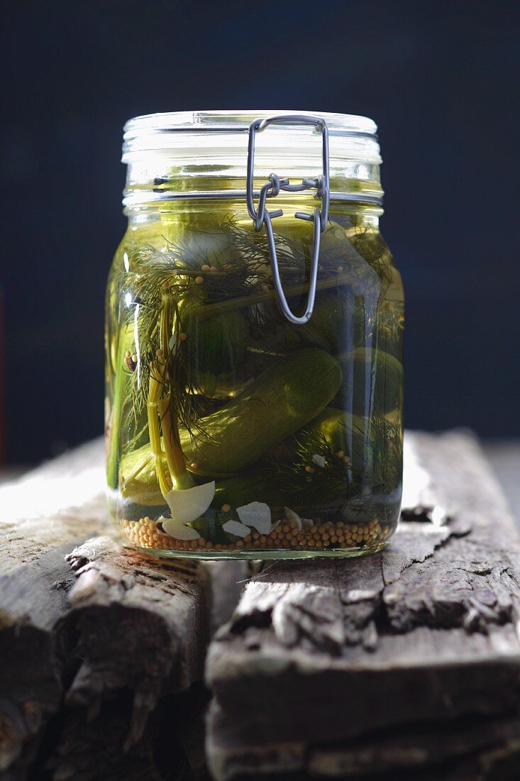 A jar of gherkins